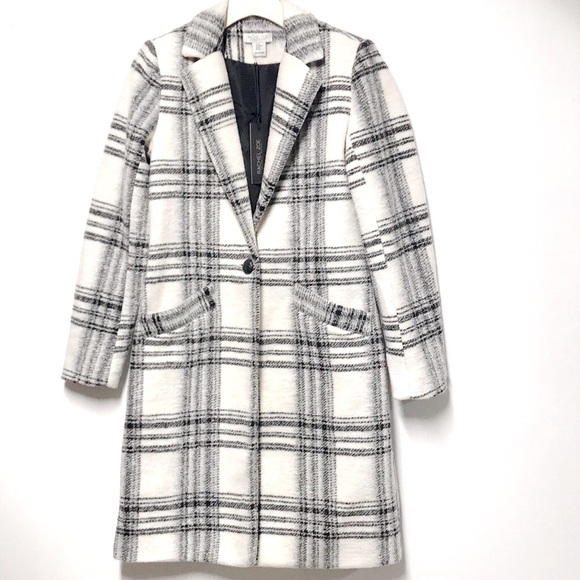 NWT RACHEL ZOE Black and White Plaid Coat - Picture 8 of 10